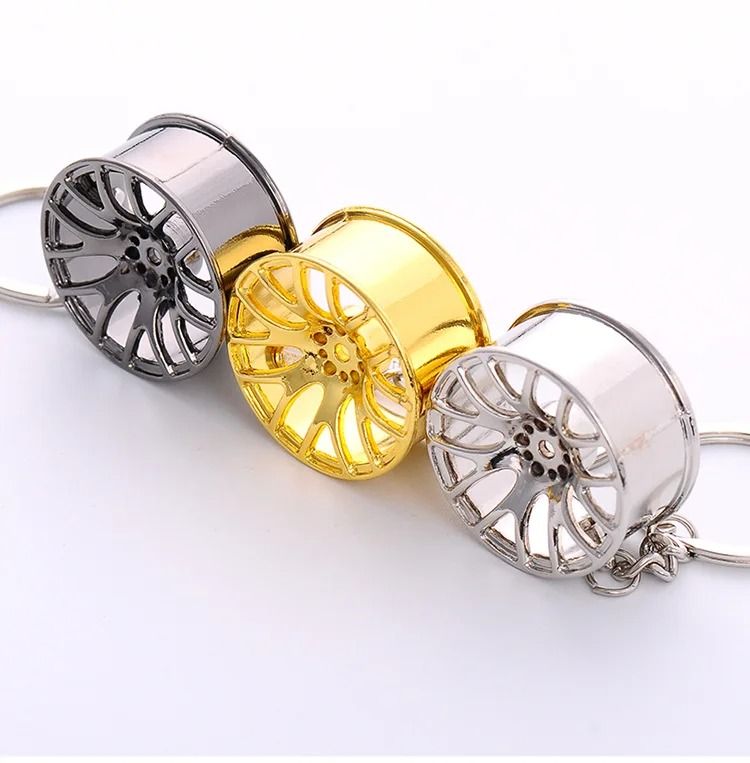 Miniature Metal Wheel Rim Keychain For Car Fans