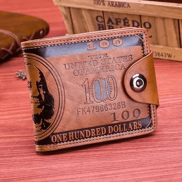 Mens Leather Wallet With Zipper Card Holder and Coin Pocket