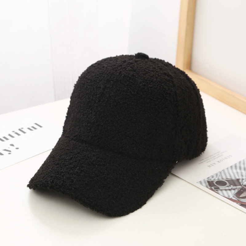 Plush Baseball Caps Spring, Autumn Winter Baseball Cap Women, Tide Warm Lamb Wool Hats
