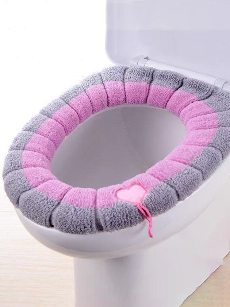Thick Knitted Toilet Seat Cover Washable Antifreeze Mat Universal Fit