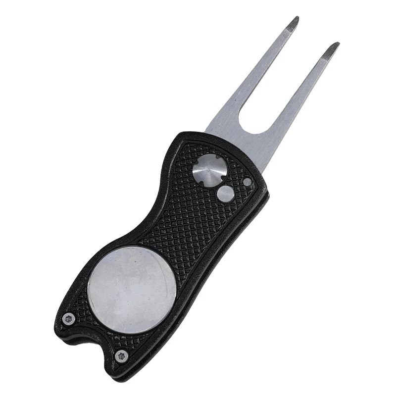 Foldable Golf Divot Repair Tool with Groove Cleaner