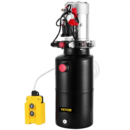 Hydraulic Power Unit DC Double Acting Pump, Quart Steel Reservoir Hydraulic Pump for Dump Trailers, Car Lift & Hydraulic