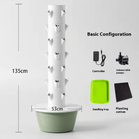 Vertical Hydroponic Tower Growing System Smart Soilless Aeroponic Vegetable Growing Machine for Home