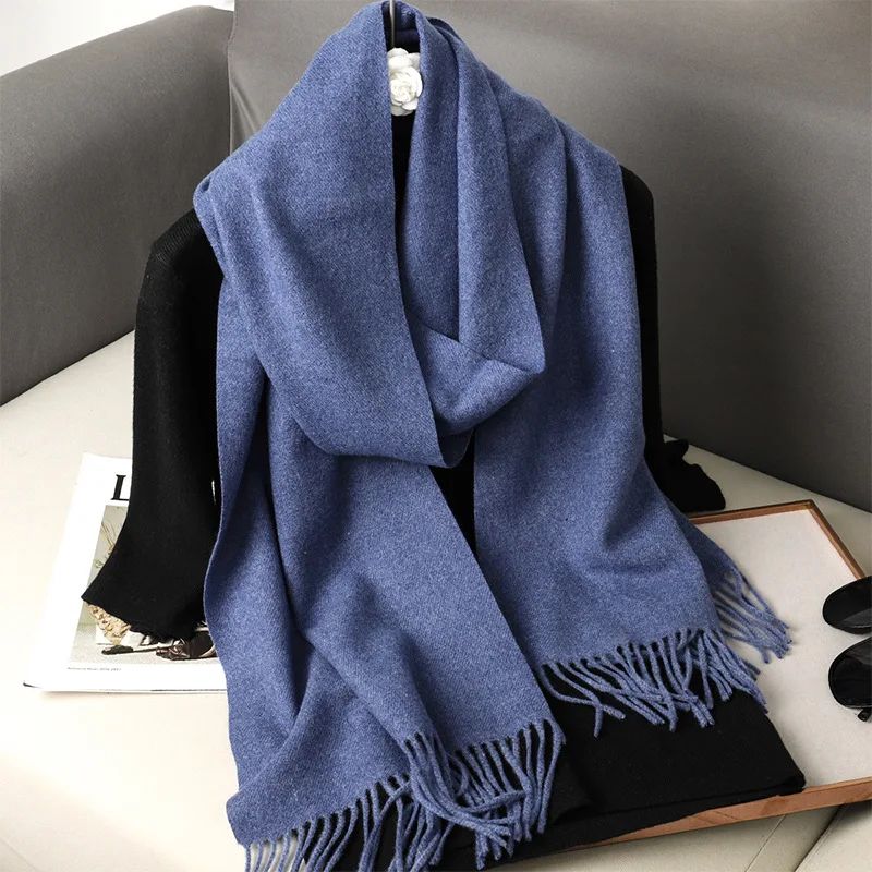 Luxe Winter Cashmere-Feel Women's Scarf Shawl with Tassels