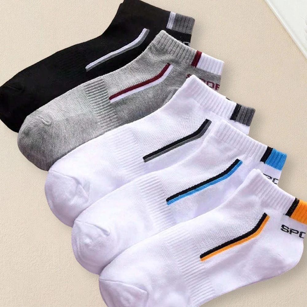 Mens Breathable Ankle Socks 5 Pair Set