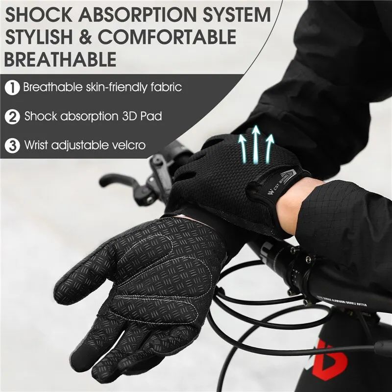 WEST BIKING Full Finger Touchscreen Cycling Gloves