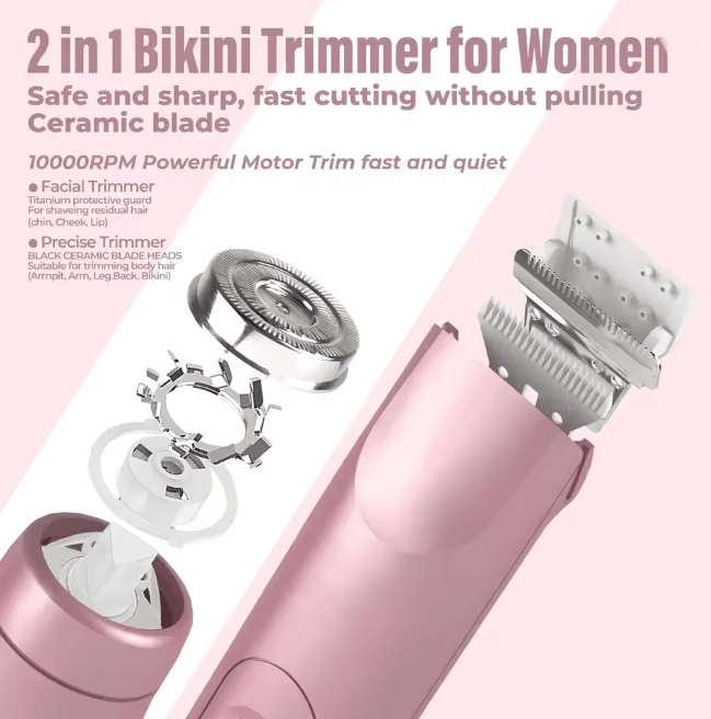 Electric Shaver for Women 2 in 1 Hair Removal Razor for Body and Face