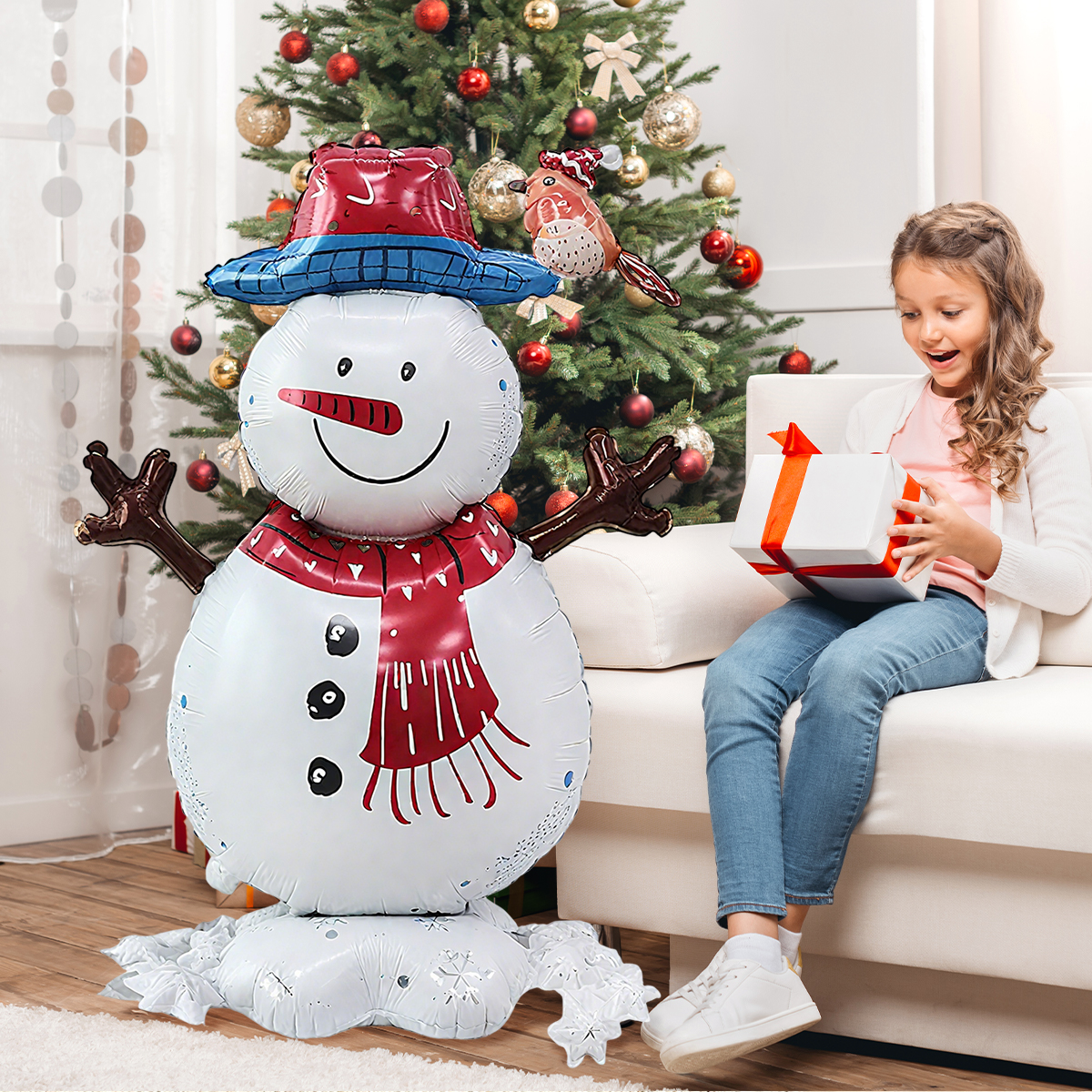 Standing Christmas Snowman Balloon for Holiday Party Decorations