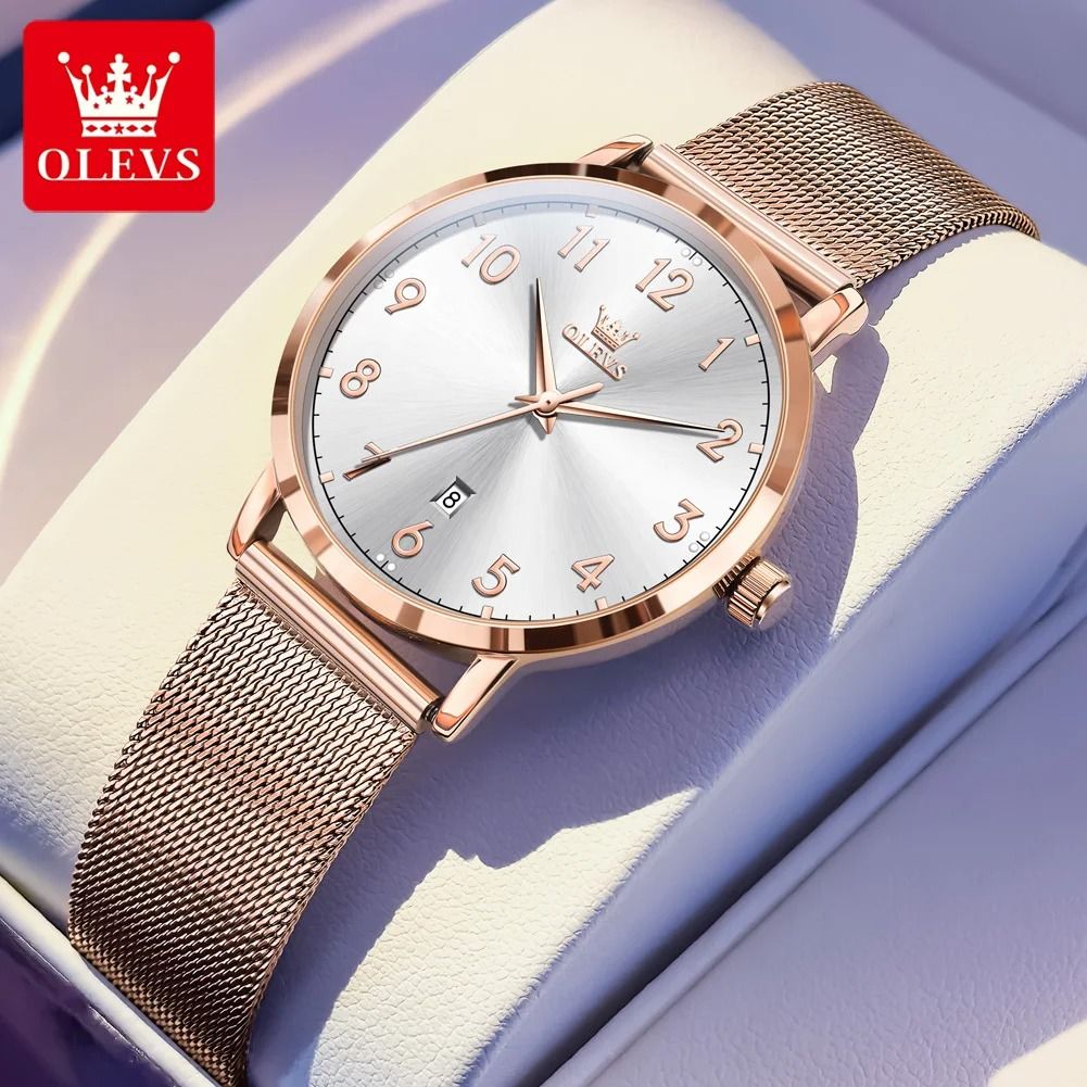 Elegant Rose Gold Bracelet Watch – Luxury Waterproof Quartz Timepiece for Women