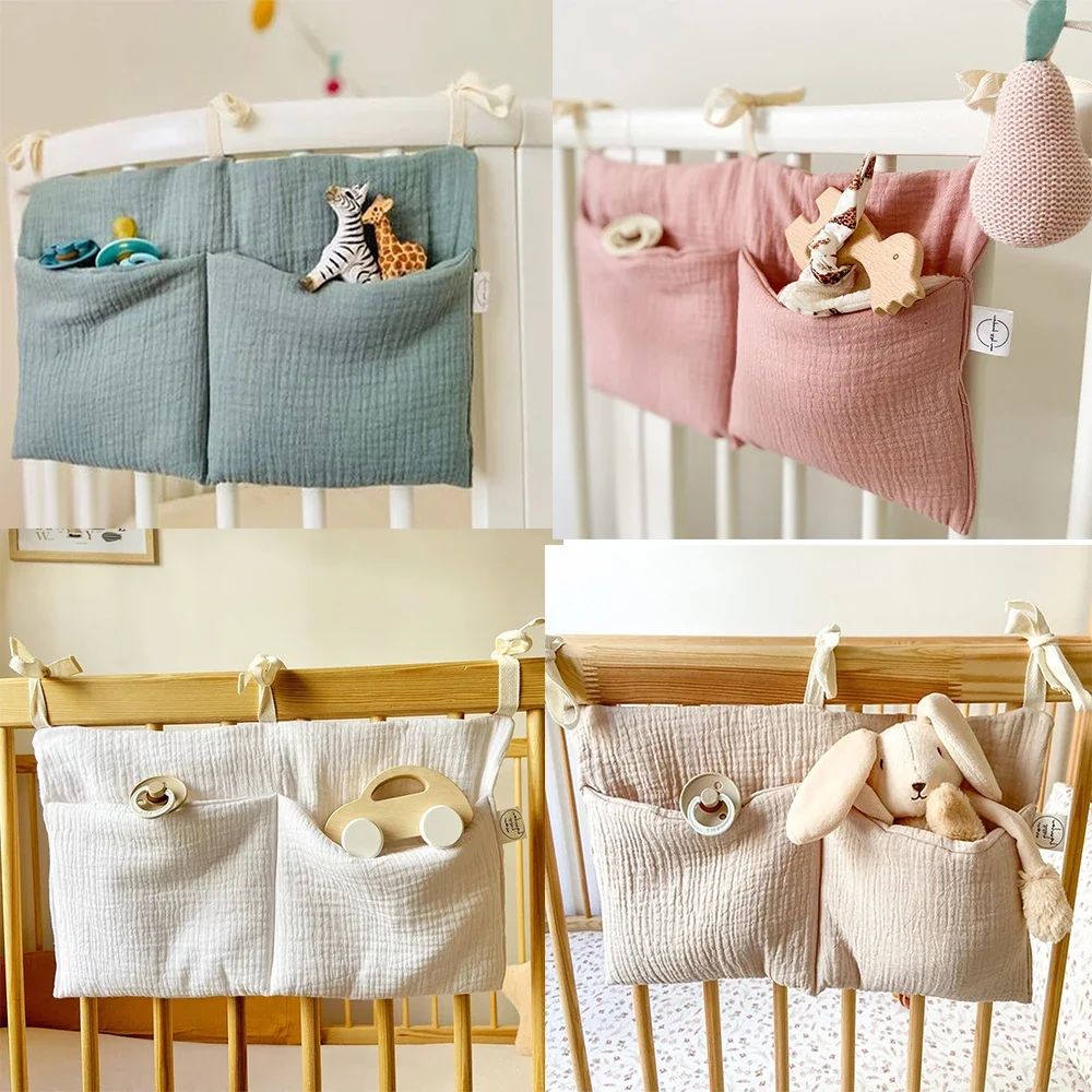 Cotton Baby Crib Storage Organizer