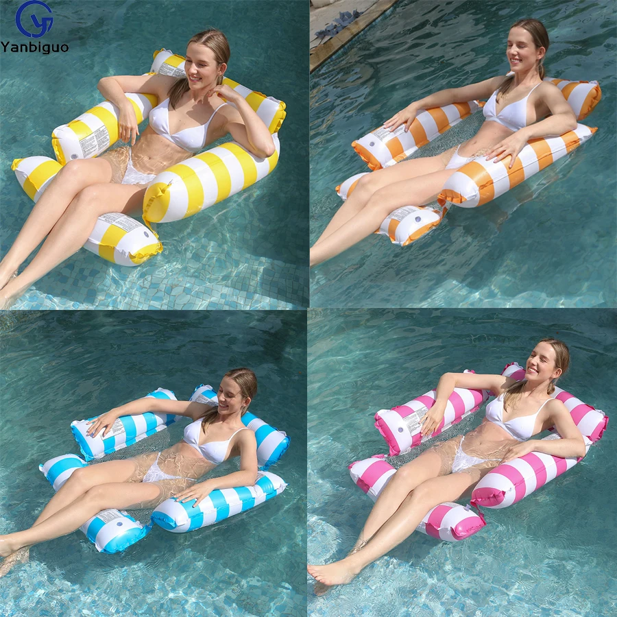 Inflatable Pool Hammock Recliner Float Adult Water Lounge Chair for Pool and Beach