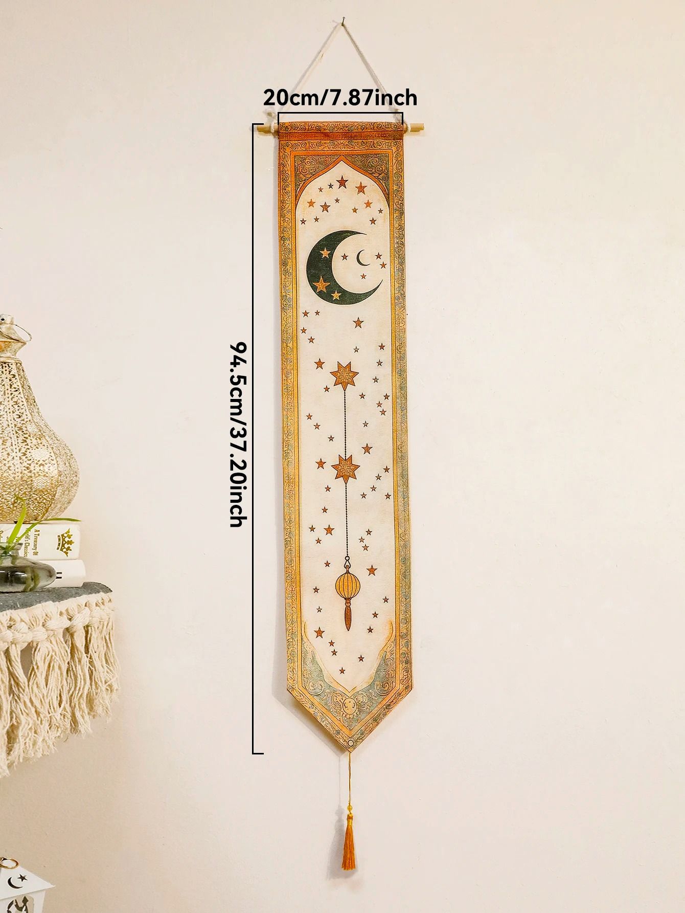 Islamic Ramadan Wall Banner | Moon & Star Eid Mubarak Festival Tapestry