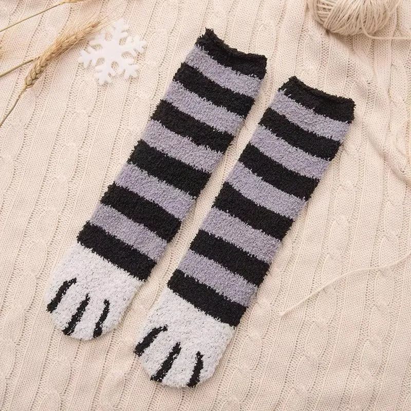 Women Winter Warm Fluffy Animal Paw Fuzzy Socks