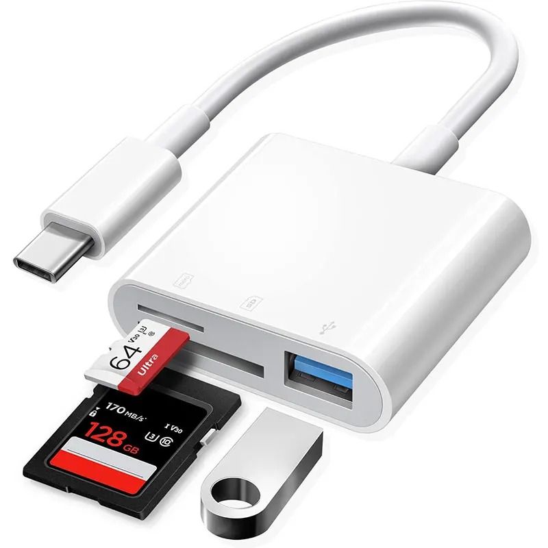3-in-1 Type-C Memory Card Reader Adapter
