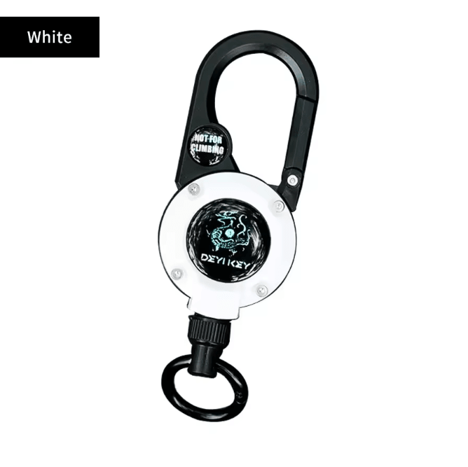SecureClip Retractable Steel Wire Keychain with Carabiner Reel