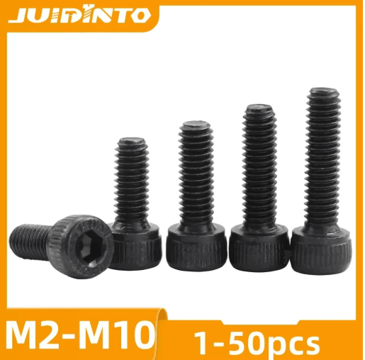 JUIDINTO Hex Socket Head Cap Screws 12.9 Grade Carbon Steel Allen Bolts M2 to M10