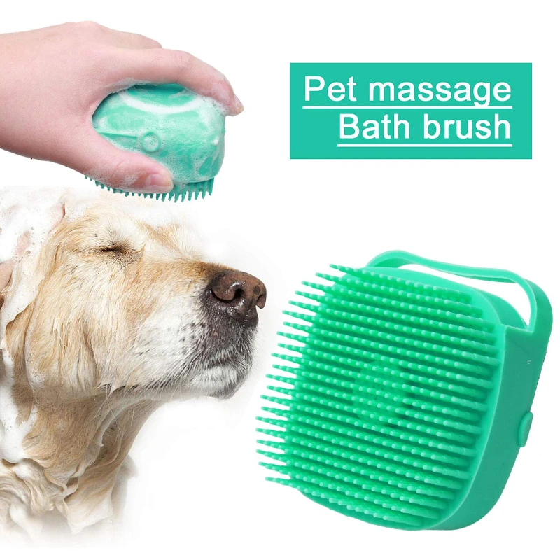 Soft Silicone Pet Shampoo Brush for Dogs & Cats, Gentle Massage Grooming Comb for Short Hair Bathing