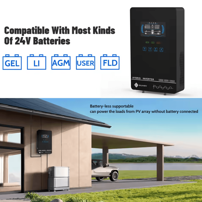 SUMRY 4000W Hybrid Solar Inverter 24V – High-Efficiency Off-Grid Power Solution