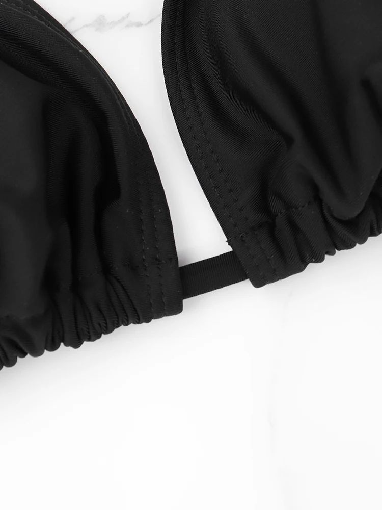 Solid Halter Bareback Bikini Top