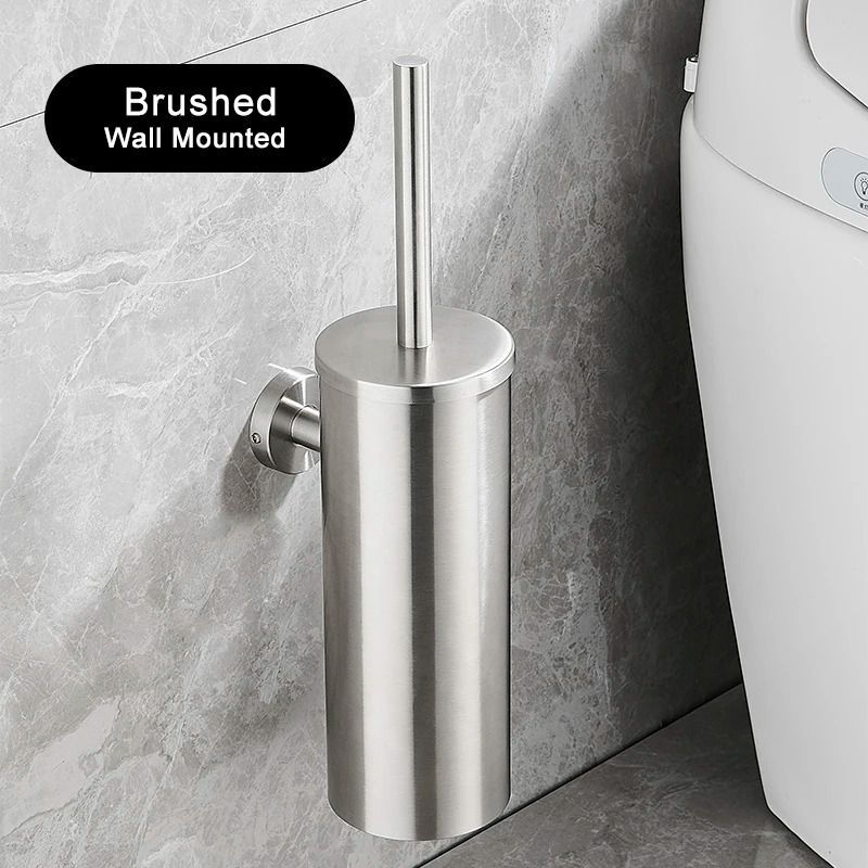 Stainless Steel Wall-Mounted Toilet Brush Set