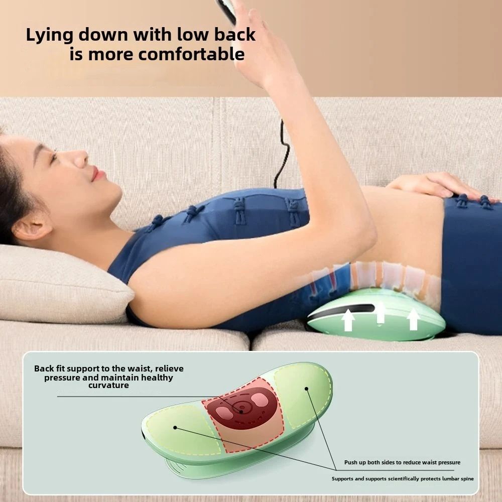 Electric Lumbar Traction Massager with Adjustable Vibration & Heating for Waist and Spine Relief