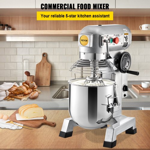 15Qt Commercial Mixer, 550W Heavy-Duty Stand Mixer with Stainless Steel Bowl, 3 Speeds (136/221/465 RPM)