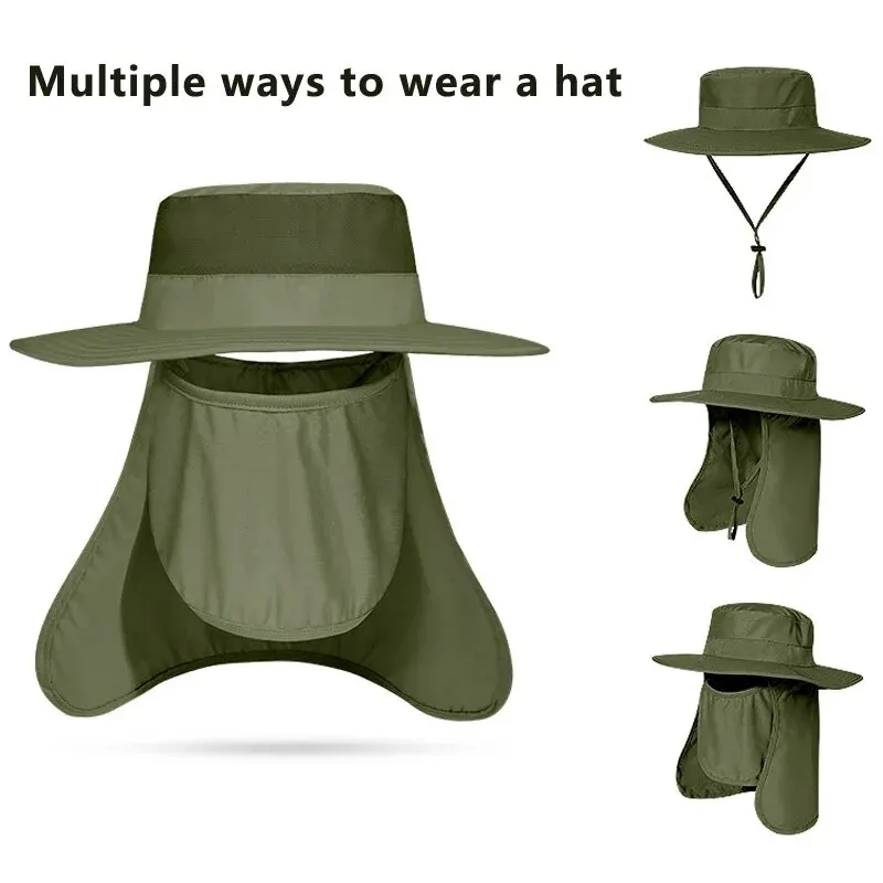 Breathable Mesh, Summer Fishing Hat, New Sun Protection, Anti UV Sun Hat, Camping Hiking Caps, Mens Panama Hat Mountaine