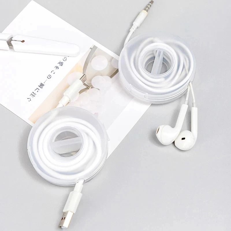 Portable Transparent Multi-Function Cable Winder – Retractable Cord Organizer & Phone Holder