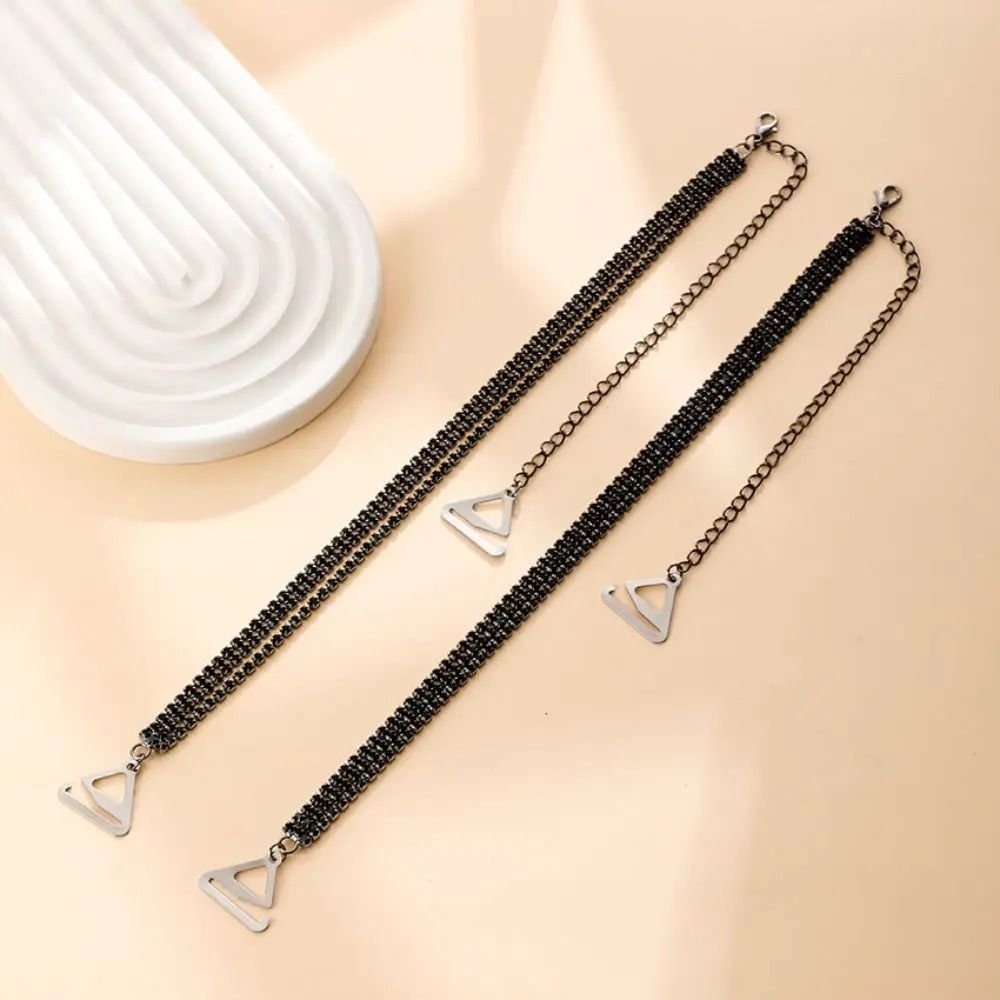 Rhinestone Bra Straps – Three-Row Adjustable Metal Underwear Straps – High-Yield Lingerie Interaction Hub