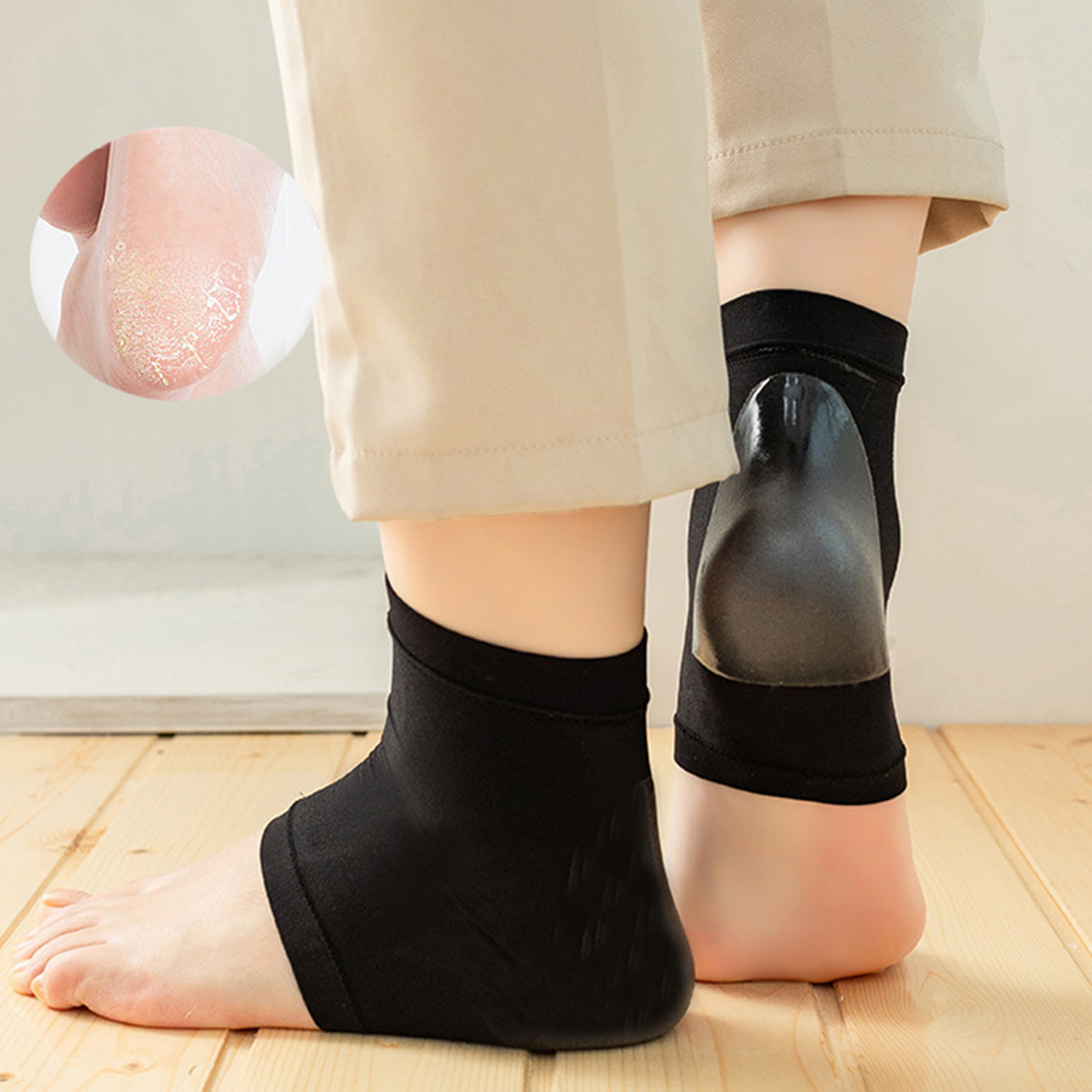Silicon Heel Protector Socks for Foot Pain Relief and Skin Repair