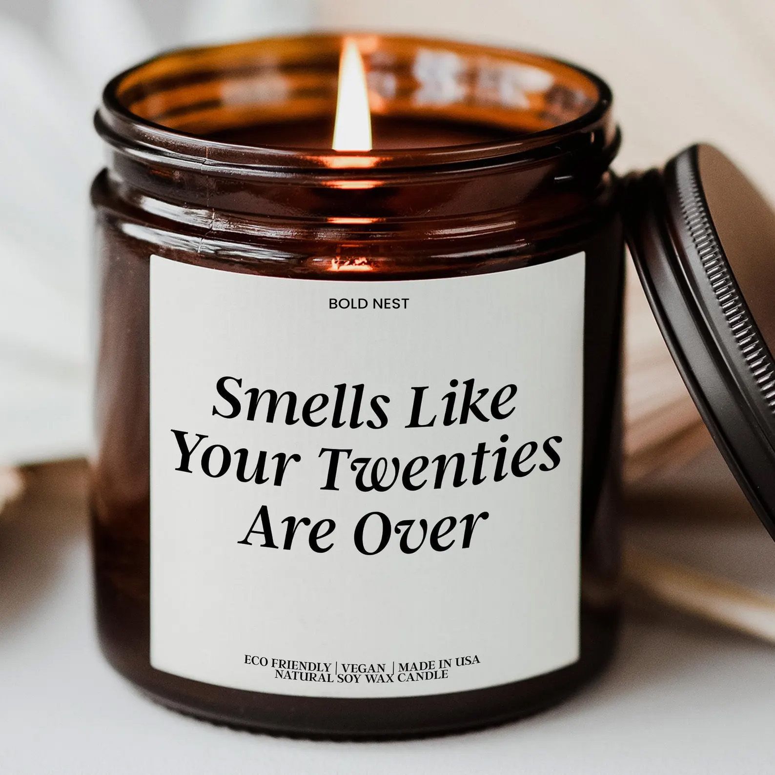 Funny 30th Birthday Candle – Smells Like Your Twenties Are Over Milestone Gift for Her, Custom 30th Birthday Candle