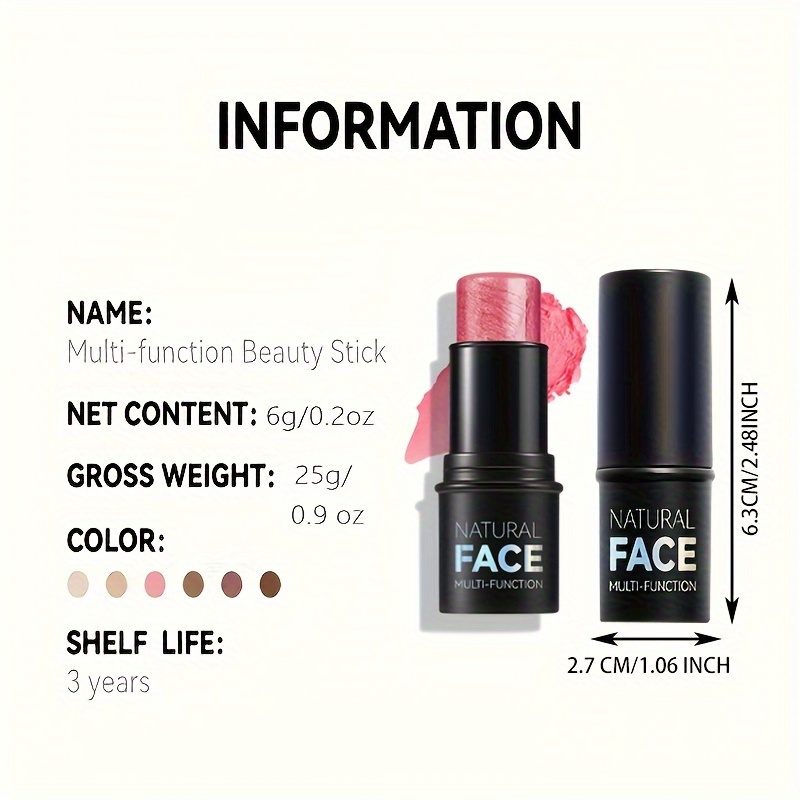 Cream Contour Sticks, Highlighter, Bronzer, Blush, Non Greasy Face Contouring Pen, Water Resistant, Smooth Blend Makeup