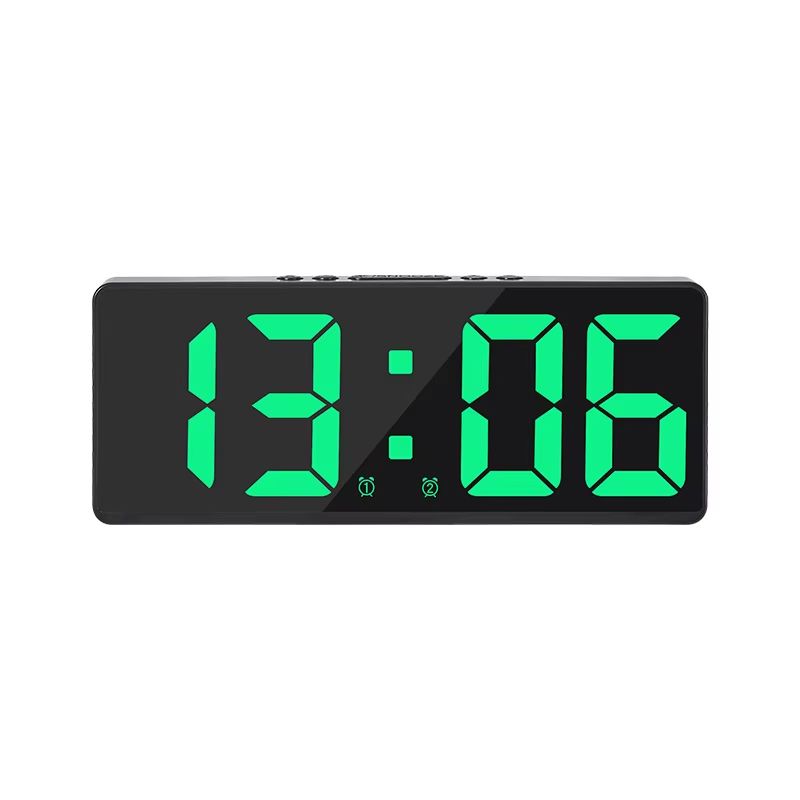 Smart Voice Control LED Digital Alarm Clock with Temperature & Snooze