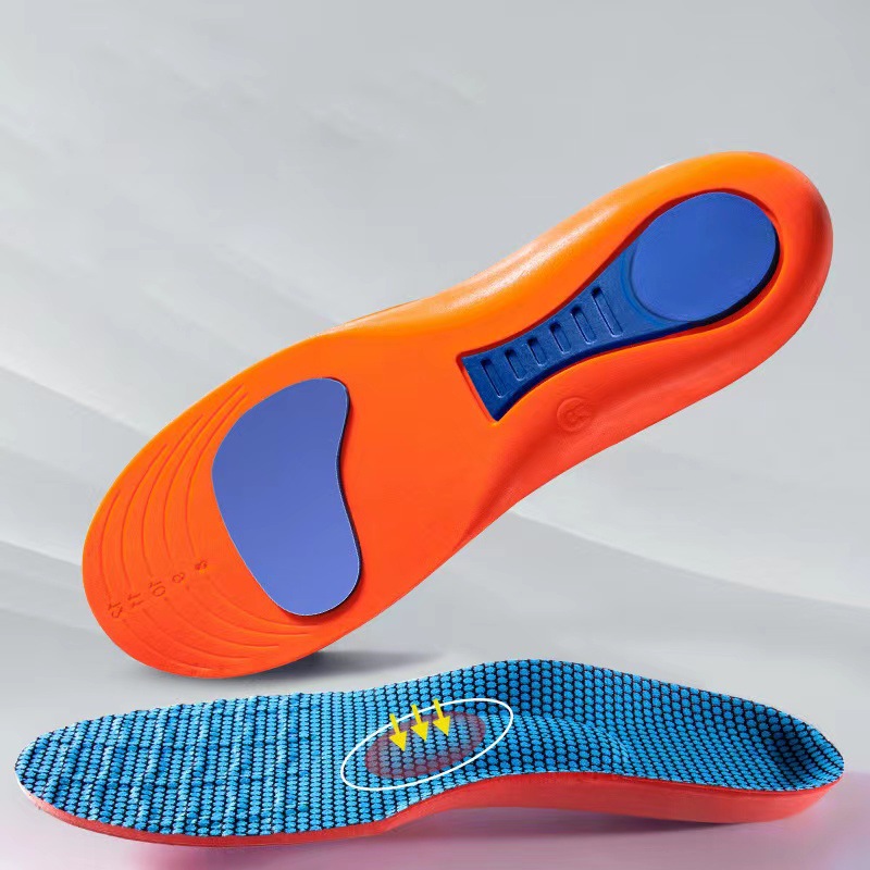 Breathable Orthopedic Sports Elasticity Insoles, Shock Absorption Unisex Shoe Sole Inserts for Running, Walking & Daily