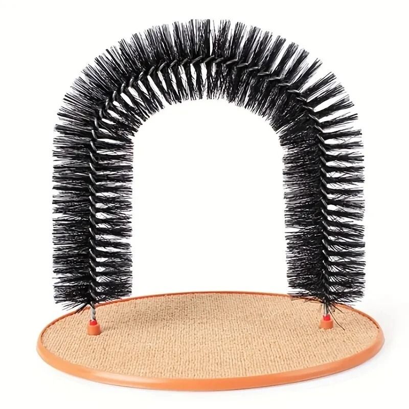 Cat Toy Arch Self Groomer – Feline Massage Brush & Scratching Pad