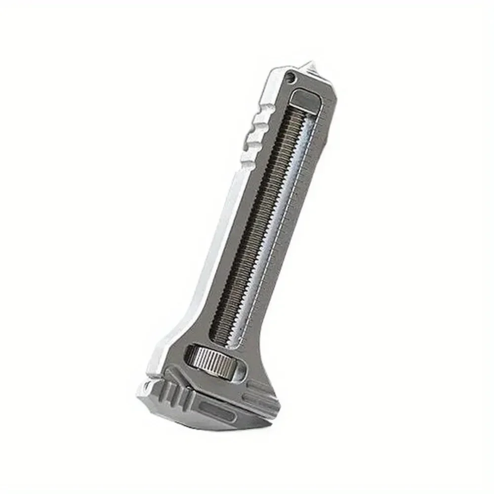 Compact Titanium Alloy Mini Wrench Multitool Portable Outdoor Tools with Bottle Opener & Keychain Attachment