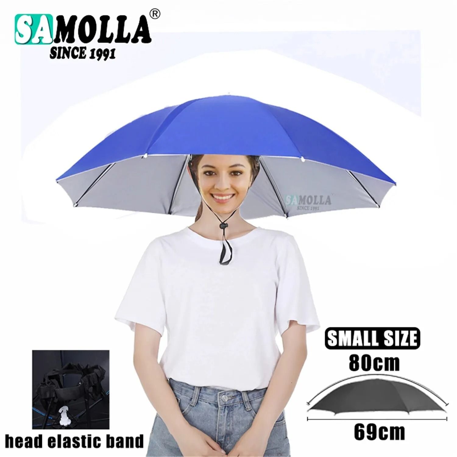 Rain Umbrella Hat Foldable UV Protection Cap