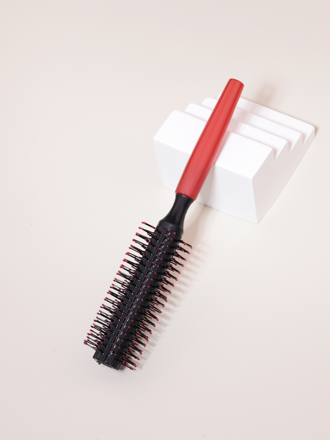 Professional Anti-Static Cylindrical Bristle Hair Styling Round Comb, Nylon Teeth Roller Comb for Curly Hair