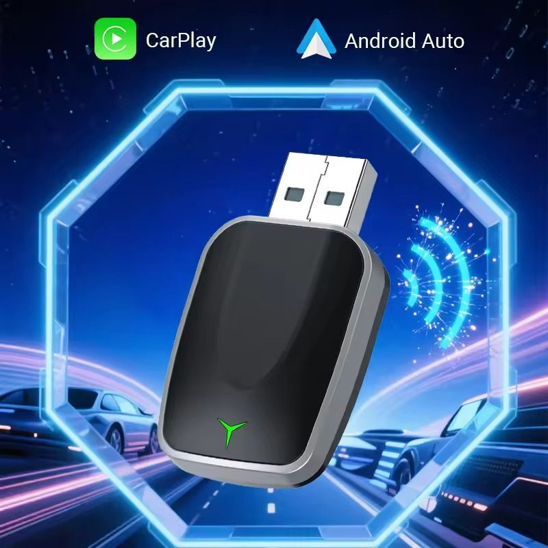Wireless CarPlay and Android Auto Adapter Low Latency 5GHz Plug and Play