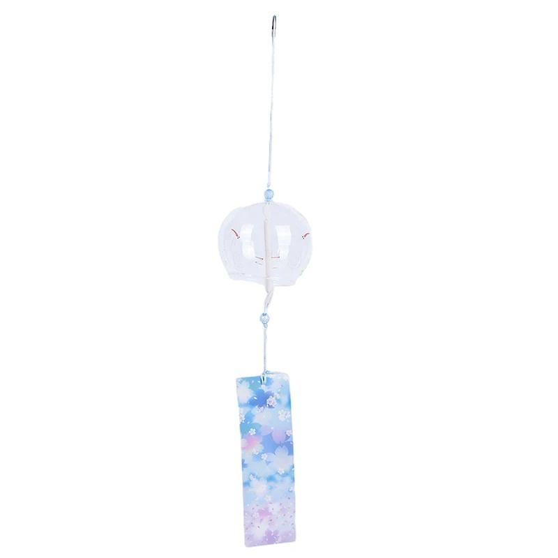 Japanese Sakura Glass Wind Chimes | Hand-Painted Cherry Blossom Hanging Craft