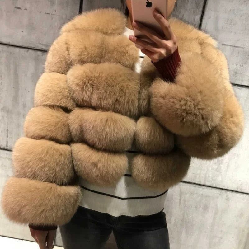 2024 Luxury Faux Raccoon Fur Coat | Premium Fluffy Winter Jacket & Thick Warm Furry Outerwear System