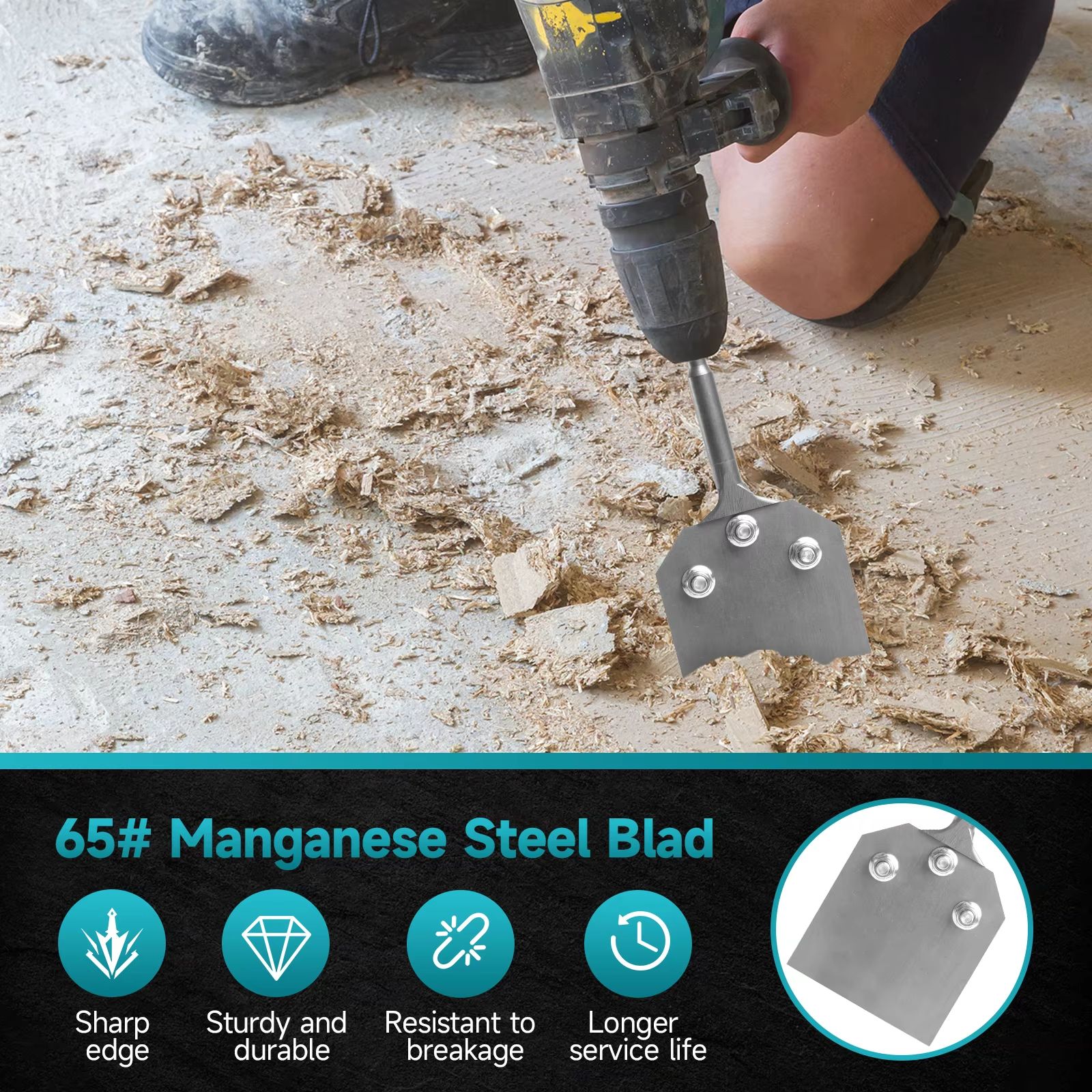 SDS-Plus Rotary Demolition Hammer Chisel Set 4-Inch Alloy Steel Blade