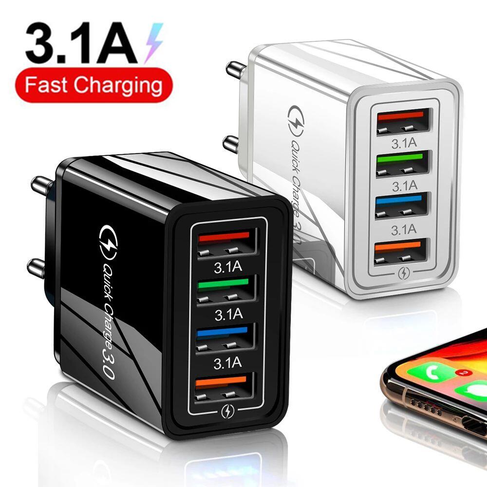 USB Charger Travel Wall Adapter Quick Charge Multi Ports Power Adapter for Fast Charging