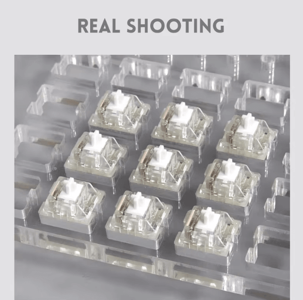 KTT Kang White V3 Mechanical Keyboard Switches – 3-Pin Custom Linear RGB SMD Set Compatible with MX