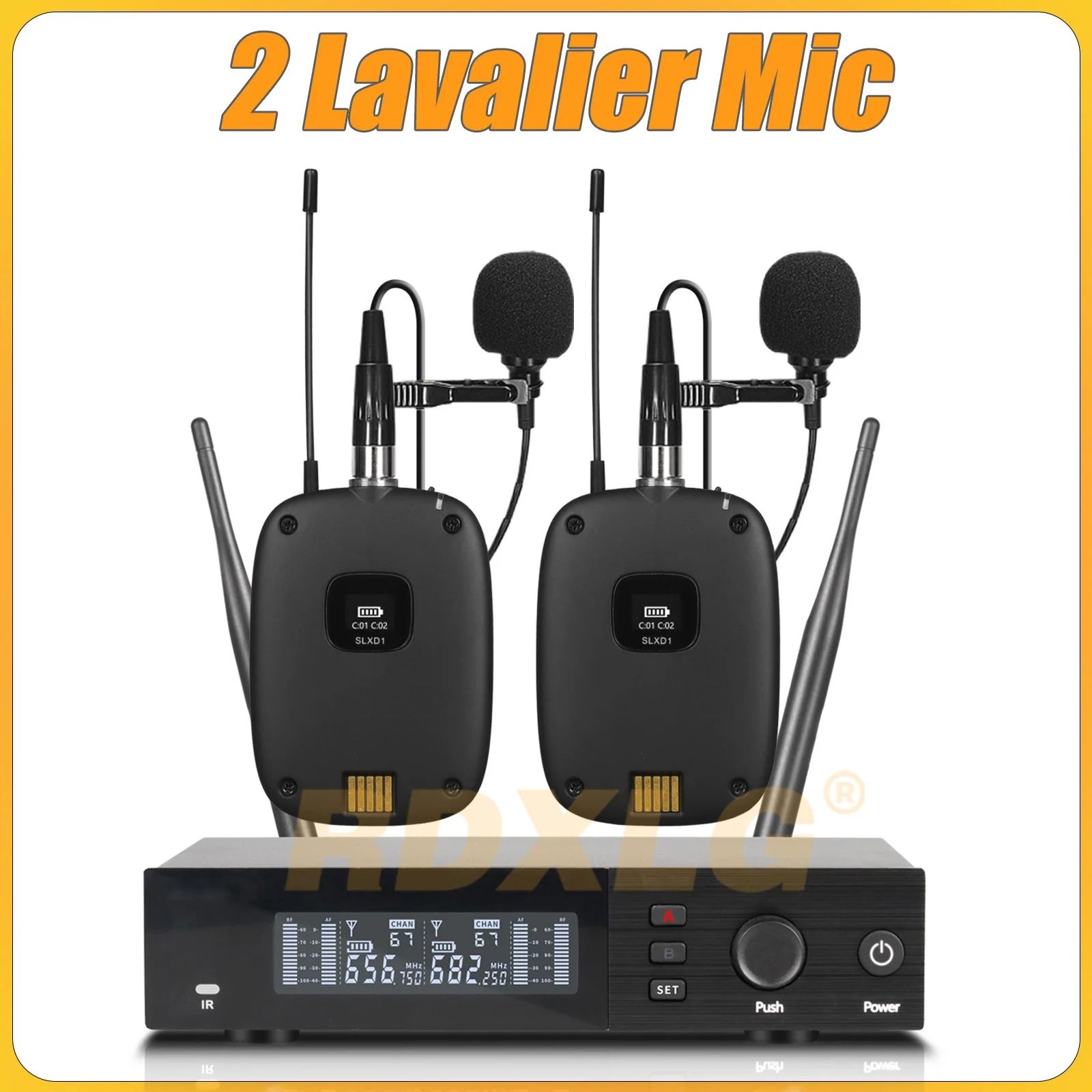 SLXD4 Professional Dual Wireless Microphone System with Two Handheld UHF Microphones