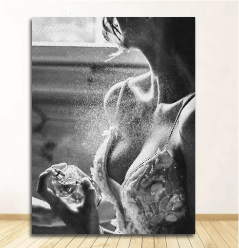 Vintage Perfume Fashion Wall Art Elegant Woman Canvas Print Decor