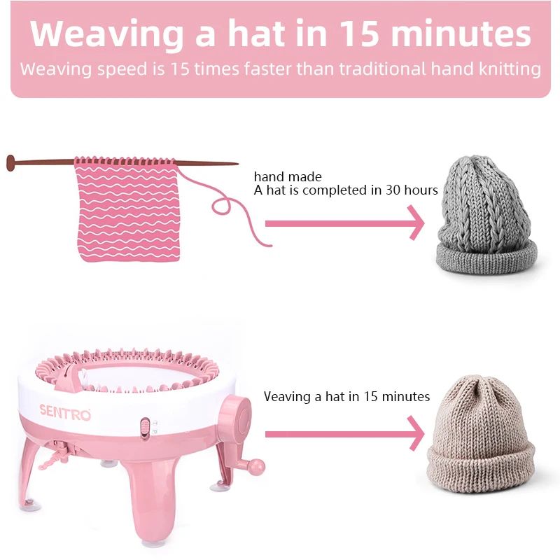 40-Needle Hand Knitting Machine DIY Knitting Loom