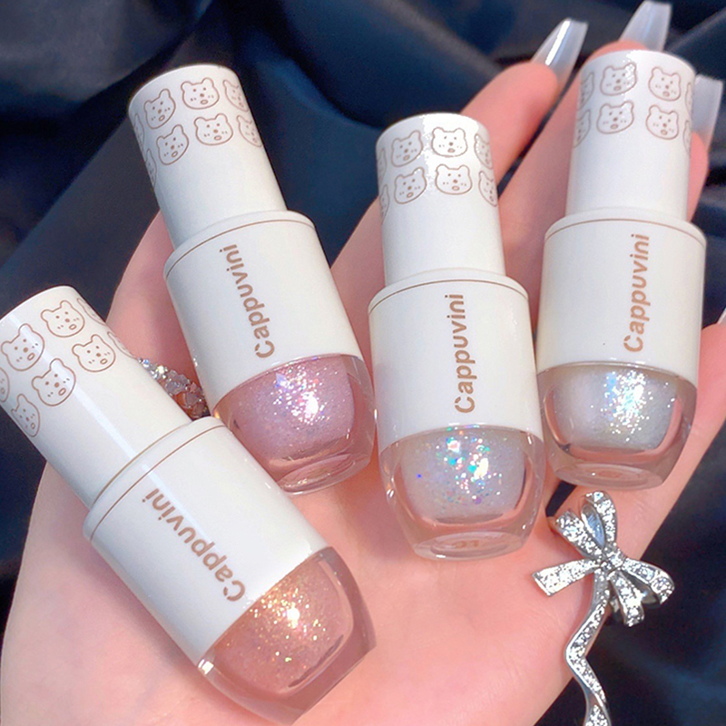High Gloss Cappuvini Star Dots Liquid Eye Shadow, Pearlescent Fine Flashing, Easy Dizzy Cubs Bowling Ball Effect