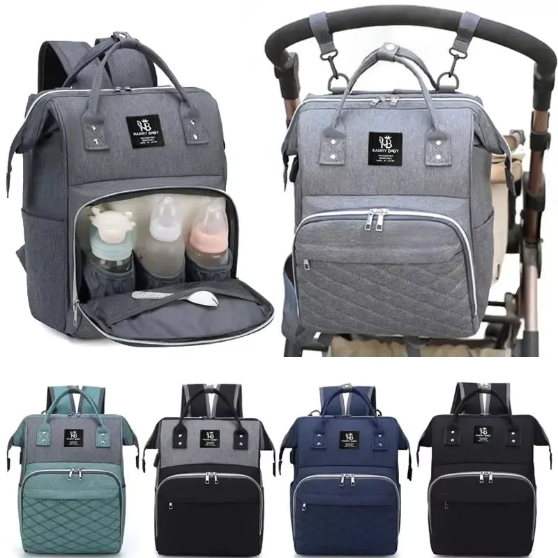 Large Capacity Mommy Diaper Bags, Convenient Baby Nursing Bag, Baby Stroller Hanging Backpack with Changing Mat