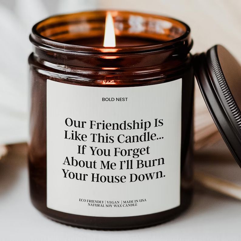 Funny Friendship Candle Gift for Best Friend Our Friendship Is Like This Candle